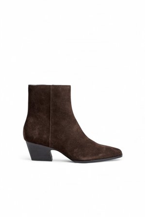 NA-KD Bottines en daim à talon carré - Bottes & Bottines - Brun - EU 36