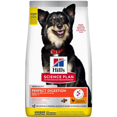 Hills Science Plan - Adult Perfect Digestion Small & Miniature Chicken & Rice - Dry Dog Food 3 kg - Hund - Hundefôr & hundemat - Tørrfôr for hund - 