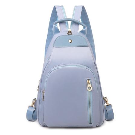 Kvinder pige rygsæk skulder taske skoletaske Mini Oxford stof lærred bryst koreansk stil Casual All-Match Messenger Small Blue