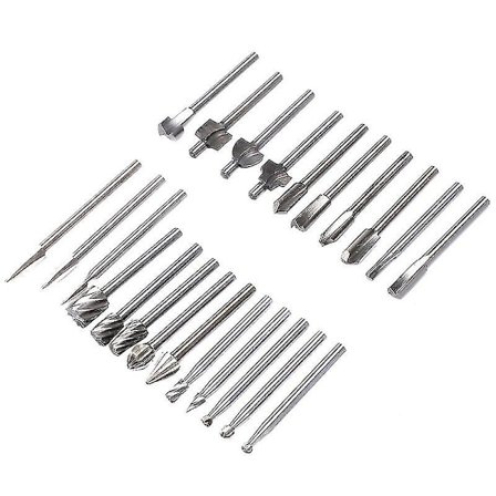 23 Dele Træudskæringsværktøj Graveringsbor Tilbehørssæt, 10 Karbidgraveringsbor, 10 Træfræsere