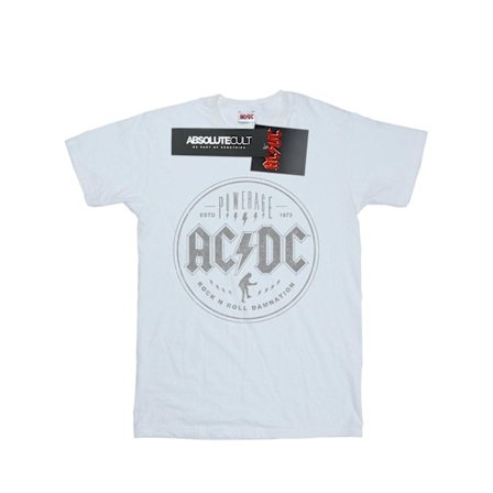 AC/DC Damnation Svart Bomull Boyfriend T-shirt för Dam/Kvinnor