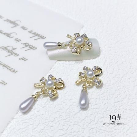 Nail Art Alloy Bow Flower Pendant Series Wear Armor J-171