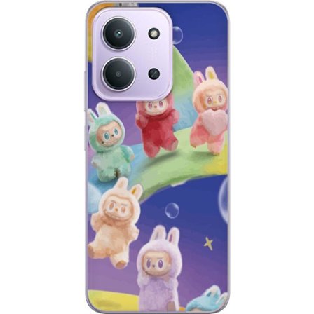 Yhteensopiva Puhelinkuori Xiaomi Redmi 15C La.bubu sateenkaari juliste la.bubu hahmo pupu asu lelut söpö pastelli värikäs anime tyyli suunnittelu taid
