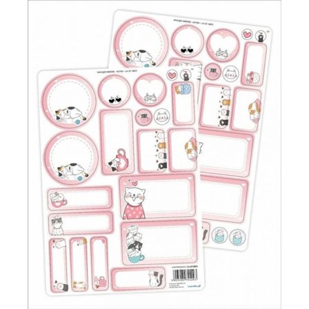 Lär dig hur man Autocollants de nom Kattungar, 44 stycken