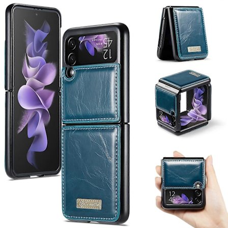 Til Samsung Galaxy Z Flip3 5G CaseMe 003 Crazy Horse Tekstur Horisontal Flip Læder Telefonetui (Rød) [DB] Grøn