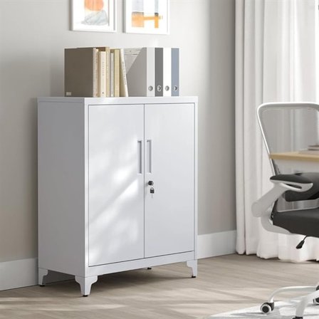 Dokumentskåp med 2 dörrar och lås – Grå