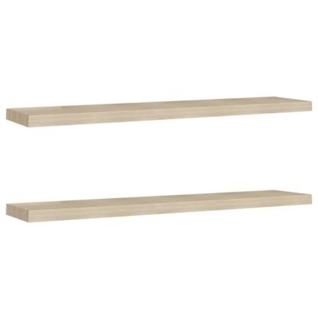 Vidaxl Svävande Vägghyllor 2 St Ek 120x23,5x3,8 Cm Mdf Brun