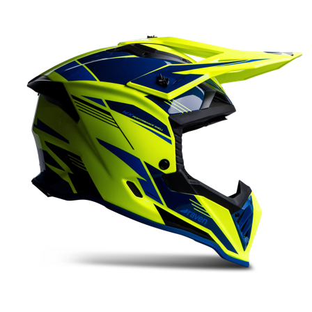 Crossikypärä Raven Morphous Kiiltävä Neonkeltainen/Sininen XL