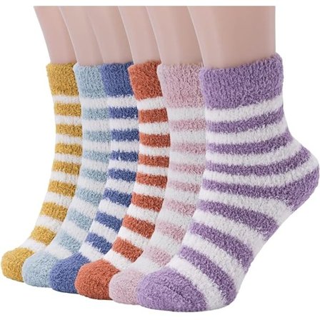 6 par varme, fluffy sokker til damer, sokker til sengs for kvinner, myk mikrofiber, tykke, fluffy sokker til damer, størrelse 4-7 for vinteren [HK]
