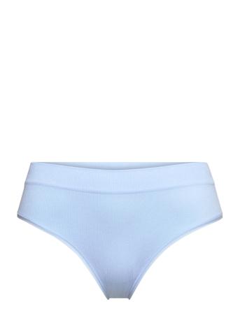 Brief Brazi High Seamless Rib Lingerie Panties Brazilian Panties Blå Lindex