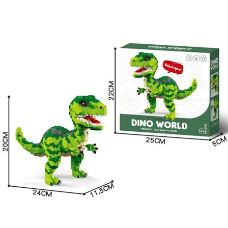 Dinosaurusrakennuspalikat – T-Rex & Velociraptor miniatyyrilelu