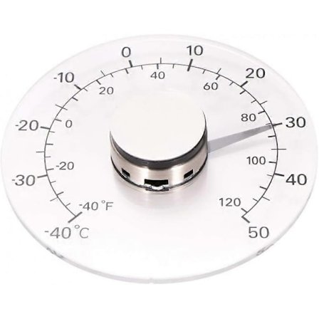 Gjennomsiktig analogt Celsius-termometer for utendørs vindu, temperaturmåler