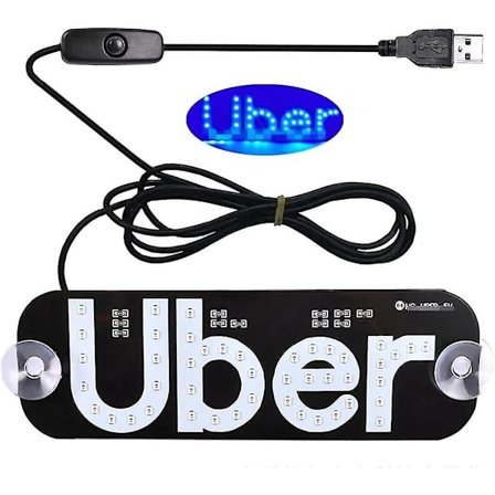 LED Lys Skilte Til Bil, Klistermærker Til Kofanger Taxi Skilt Lys Forrude, Glødende LED Skilt Dekal Klistermærker Med Sugkopper Blinkende Krog På 