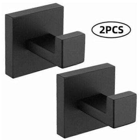 Væghængt håndklædeholder sort 304 rustfrit stål kroge vandtætte kroge badeværelse p