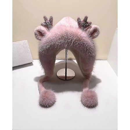 2025 Longhorn Øre Plysj Strikket Lei Feng Lue for Kvinner Vinter Varm Lue