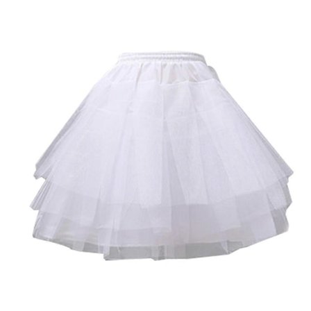 45 cm Tutu-hame Krinoliiniluinen Lyhyt Hame Tukirunko Alushame Nelikerroksinen Harsohame Esiintymismekko Naiselle Tytölle Naiselle (Valkoinen)