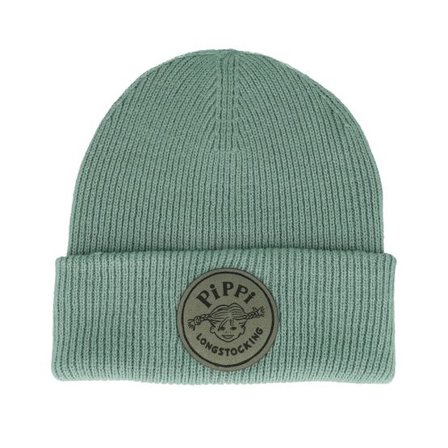 Pippi Långstrump - Grön cuff Beanie - Green Logo Green Soft Cuff @ Hatstore
