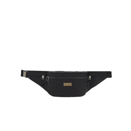 Dolce & Gabbana, Logo Plaque Belt Bag Czarny, Mężczyzna, Rozmiar: ONE Size