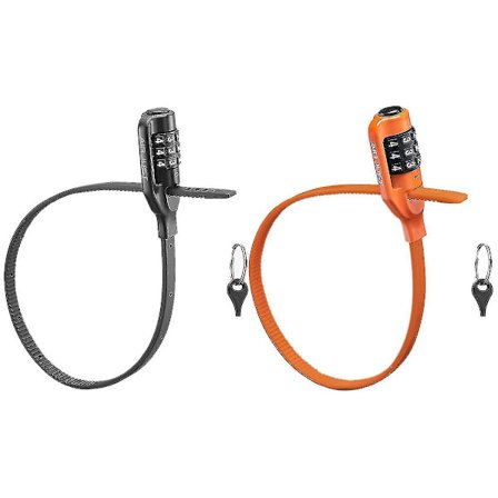 2 sett sykkelkabel lås Multi Stabil Sykkelhjelm Lås Passord Sykling Lås For Landeveissykkel Oransje