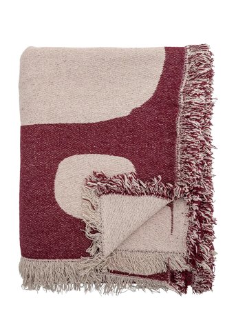 Bloomingville Olica Throw, Red, Recycled Cotton - Burgundy - 160X130CM