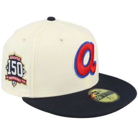 New Era - MLB Vit fitted Keps - Atlanta Braves Veggie 59FIFTY Chrome/Black Fitted @ Hatstore