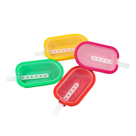 Stablebare isformer, Mini, 4 stykker, Silikon, Flerfarget, 10,5 x 6,5 x 2,6 cm