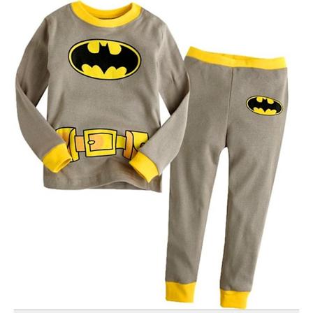 Barnklærsett med Spiderman og Batman gul 110 yellow