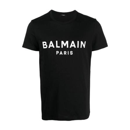 Balmain, T-Shirts Zwart, Heren, Maat:L