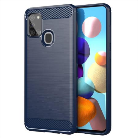Samsung Galaxy A21s Skal - Anti-impact Carbon Blå