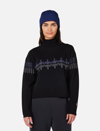 ROSSIGNOL W Patterned Tn Sweater - Black - XS
