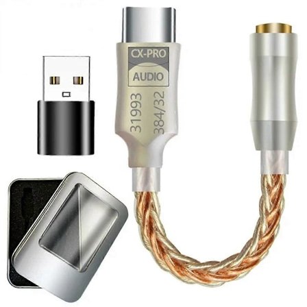 CX31993 HiFi DAC Typ C till 3,5mm Hörlursförstärkare Ljuddekoder IEM AMP Mobiltelefonadapter med USB-adapter B