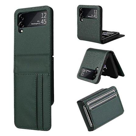 Læderpung Etui Kompatibel med Samsung Galaxy Z Flip 4/ Z Flip 3 Med Kortholder Slot Stødsikkert Cover