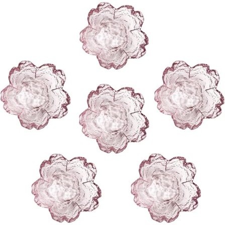 Pink Kirsebærblomstformede Dessertskåle, Mini Krystalskål, Små Glasskåle, Teposeholder, Dyppeskåle