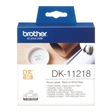 Brother DK-11218 - Svart på hvitt - Rull (2,4 cm) 1000 stk (1 rull(er) x 1000) merkelapper - for Brother QL-1050, QL-1060, QL-500, QL-550, QL-560,