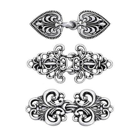 3 stk. Sjal Krave Klips Knapper Retro Design Trøje Cardigan Clips Elektropletterede 3 Stilarter Sjal Lukninger Spænder Tøj DIY Tilbehør