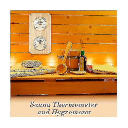 Saunatermometer og hygrometer i træ 2 i 1 Fugtigheds- og temperaturmåling Familiehotel Sauna