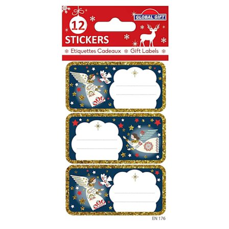 12 julemærkater - Juleengle