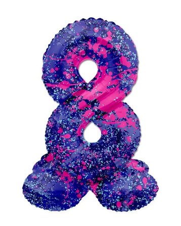Sifferballon Stående Paint Splash 72 cm "0-9" Ciffer 8