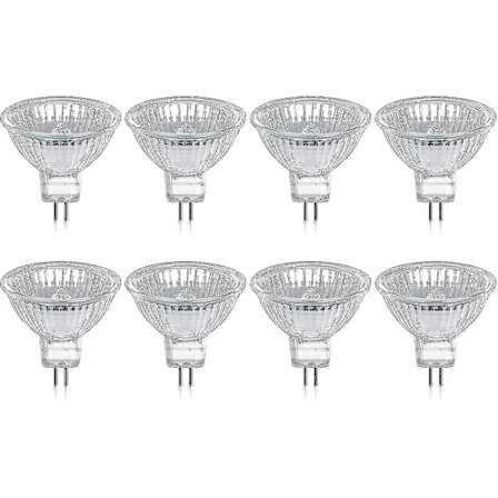 8 kpl Halogeeni Lamput GU5.3 MR16 35W 12V Himmennettävä - Lämmin 2800k, 400 Lumenia, Lasikupu