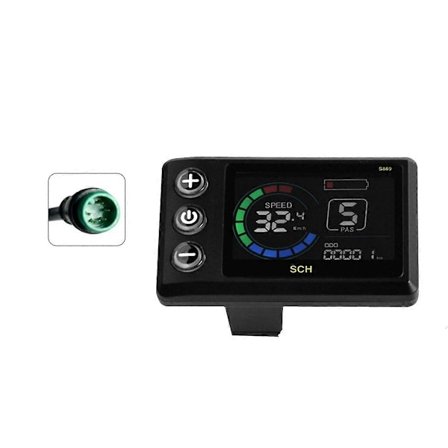 S869 Elektrisk Cykel LCD Display 24V-72V Elektrisk Scooter LCD Farvemåler til Mountainbike LCD Me