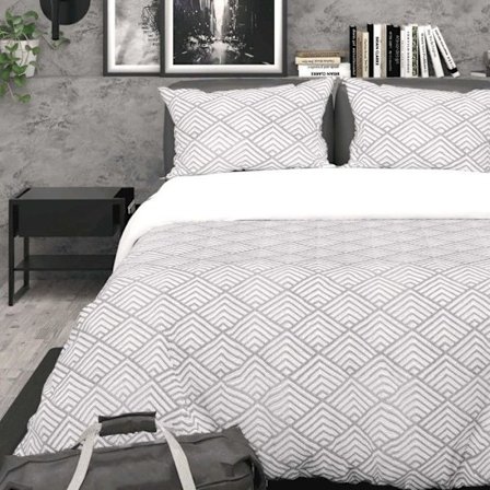 3D påslakanset i mikrofiber 260x240 cm LAYA grå, av Soleil d'Ocre