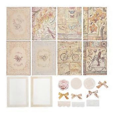 1 Set DIY Hantverk Bakgrundsmaterial DIY Handkonto Papper Självhäftande Klistermärkesset