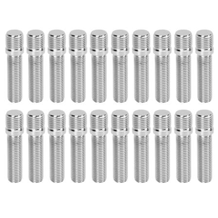 20 stk Forlængede Hjulbolte 58mm Hjulomdannelsesbolte Dobbeltadapter 41mm Skaftlængde M14x1,5-M12x1,5