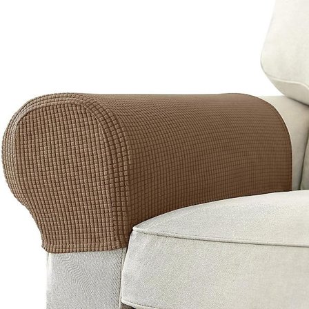 2 stk. Stretch sofa armlæn fuld wrap sofa beskytter (Coffee
