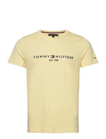 Tommy Logo Tee T-shirts Short-sleeved Gul Tommy Hilfiger