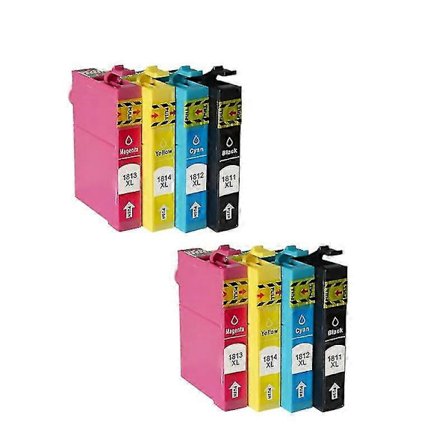 Korkealaatuinen 8 kpl T1811 T1812 T1813 T1814 mustepatruuna Epson Xp212 Xp215 Xp225 Xp312 Xp315 Xp412 Xp415 Xp302 Xp402 Xp405 mustesuihkutulostimelle