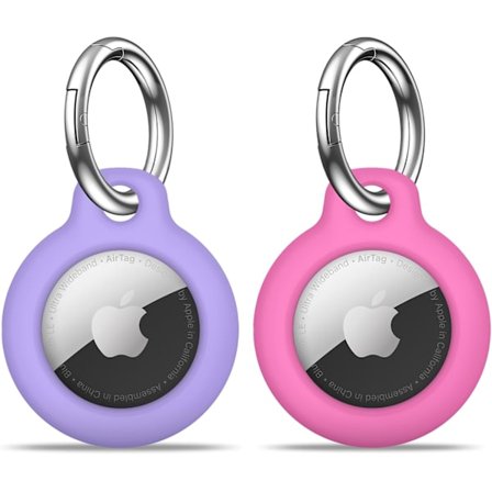 【2-pack】 Airtag-hållare Air Tag-fodral med nyckelring, repskyddande Airtags-nyckelring för Apple Air Tags, Airtag-tillbehör för GPS-objektsökare
