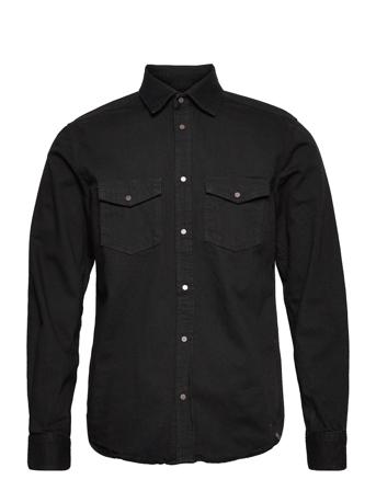 Denim Shirt Skjorte Uformell Svart Clean Cut Copenhagen