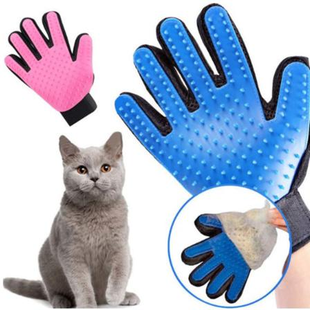 Borsthandske - Hund/katt - Högerhand - Silikonborste - Rosa Rosa