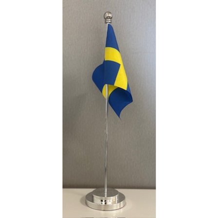 Bordsflagga Tyg/Metall Silver 31 cm